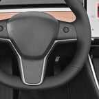 MEWANT Tesla Model 3/Model Y Hand Stitched Steering Wheel Cover for Tesla Model 3 2017-2023 / Model Y 2020-2023 for Tesla Model 3/Y Accessories