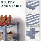 Smiry Shoe Rack, 2 Tier Small Bamboo Shoe Organizer, Stackable Free Standing Wooden Shoe Storage Shelf for Closet, Entryway, 