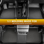 Powerty Floor Mat & Cargo Liner for Honda CRV 2023-2025 2026 (Include Hybrid), All Weather TPE Custom 1st & 2nd Row Floor Liner and Trunk (Upper Positon) Full Set Car Liners, Black