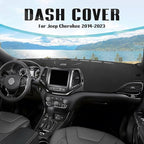 FIILINES Dash Cover for 2014-2023 Jeep Cherokee, Dashboard Mat Accessories Dash Cover Sunshade Nonslip Mesh Protector No Glar