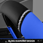 Road Comforts Leather Steering Wheel Cover - Made with PVC Leather - Anti-Slip, Universal Fit 14 1/2 inches to 15 inches - Bl