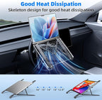 Angle Adjustable Car Steering Wheel Laptop Holder,Foldable Laptop Stand for car,Metal Car Laptop Riser | Car Reading Stand | Car Tablet Holder, Multipurpose Travel Car Accessories (Gray)