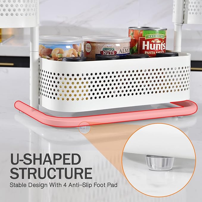3-Tier Rotating Bathroom Counter Organizer, Vanity Tray for Makeup & Skincare, Countertop Spice Rack Storage, Space-Saving Sh
