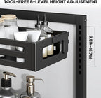 2 Pack 17IN-Depth Under Sink Organizer,Pull Out Cabinet Organizer With Smooth Cylindrical Rail,Metal Slide Out Drawer for Kit