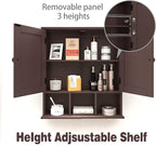 TaoHFE Brown Medicine Cabinets,Bathroom Wall Cabinet with 2 Door Adjustable Shelves,Over The Toilet Storage Cabinet,Espresso 