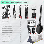 171PCS Survival First Aid Kit with Survival Gear, First Aid Supplies, Emergency Tent, and MOLLE Nylon Bag, Ideal for Car, Tra