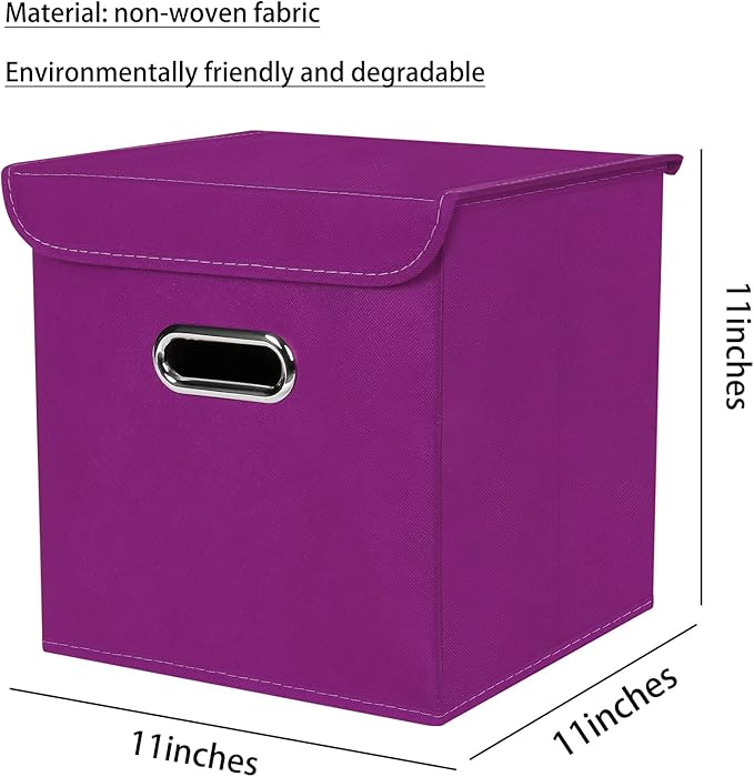 Closet Organizers Fabric Storage Bins With Lids Collapsible Cube Storage Organizer Basket With Handles,Storage Boxes for Clot