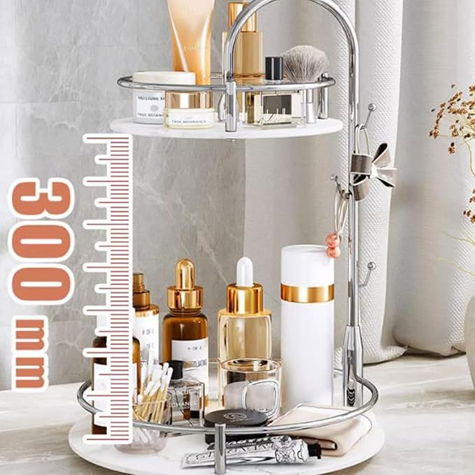 Makeup Organizer Box Bathroom Countertop Organizer Storage Rack, Makeup Organization Tray, Kitchen Counter Spice Rack 2 Tier 
