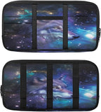 Wolf Pattern Sun Visor Organizer for Trucks,Scratch-Resistant Car Sun Visor Storage Bag Auto Sunshade Organizer Bag with Zipper