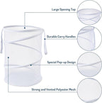 Seiritex Mesh Popup Laundry Hamper 115L Collapsible Laundry Basket Extra Large Capacity Foldable Clothing Storage Basket with