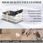 Coverado Car Seat Covers Full Set, Luxury Faux Leather Waterproof Seat Cover, 5 Seat Universal Seat Covers for Cars, Front an