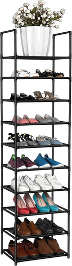 FIDUCIAL HOME 10 Tiers Shoe Rack 20-25 Pairs Sturdy Shoe Shelf