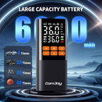 Faster Tire Inflator Portable Air Compressor, 150PSI Cordless Air Pump for Car Tires - 6000mAh & 12V DC, Rechargeable Smart Tire Pump with Digital Gauge &LED Light, Auto Shut-Off for Bike, Motor, Ball
