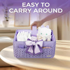 Luxurious Baby Diaper Caddy, Nursery Storage Basket for Newborn Boy and Girl, Travel Baby Basket for Diapers Baby Wipes, Orga