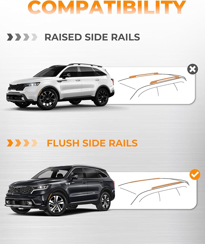 Snailfly Roof Racks Cross Bars Fit for 2021-2026 KIA Sorento & Sorento HYBIRD Rooftop Cargo Crossbars with Lock (Only for Non-X-LINE Models with Flush Side Rails)