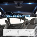 KMF 6pcs Thicken Sun Shades for Honda Accord 2013-2017 Accessories, Car Window Covers Sunshade for Windshield Side Rear, UV Block and Protecting Privacy Blackout for Car Camping Outdoor