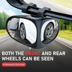 2PCS Car Blind Spot Mirrors, Double-Sided 360° Adjustable Rotating Rear View Mirror, HD Glass Wide Angle Auxiliary Blindspot Mirror, Universal for Most Car