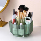 LINFIDITE 360°Rotating Makeup Organizer Holder Cosmetic Display Case Clear Makeup Brush Lip Gloss Organizer Case with 5 Slots