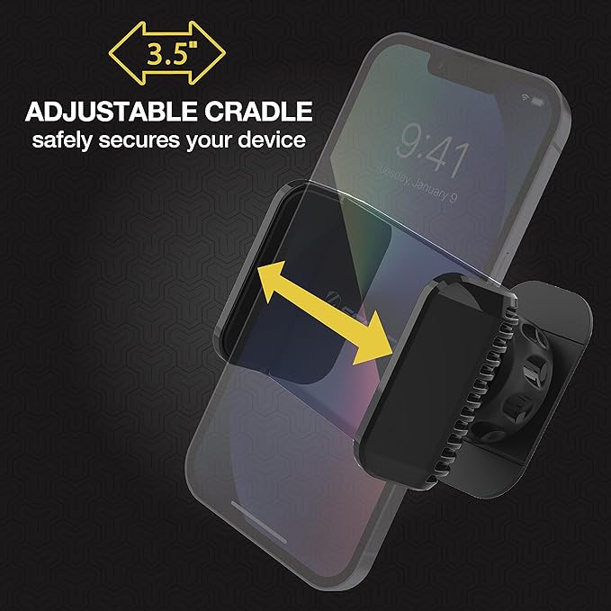 Scosche UH4DVM-SP CarMount 2-in-1 Universal Phone Vent or Dash Mount for The Car | Portable and Adjustable with 360 rotation