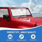 JK Windshield Sunshade, 8PCS Side Window Sun Shade Compatible with 2007-2017 Jeep Wrangler JK 4-Door
