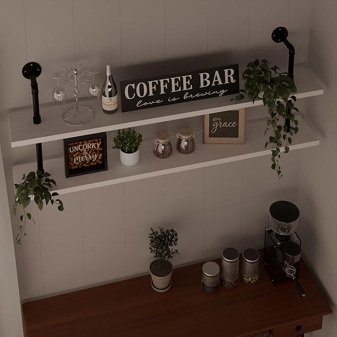 Floating Bookshelf Bathroom Shelves Over Toilet Industrial Pipe Shelving Pipe Shelves Rustic White Wall Shelves 36 Inch Farmh