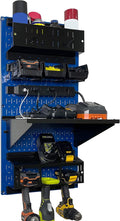 Wall Control Power Tool Storage Organizer Kit Cordless Drill Holder Charging Station Rack 16” x 32” Metal Pegboard Organizati