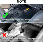 smabee Center Console Wireless Charging Protective Mat for 2024 2025 Toyota Land Cruiser Prado 250 J250 LC250 Accessories Silicone Non-Slip Pad Anti-Dust Liner Interior Black (Left-Hand Drive)