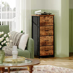 Somdot Dresser for Bedroom with 4 Drawers, Storage Organizer Chest of Drawers with Removable Fabric Bins for Closet Bedside L