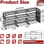 52" W Large Power Tool Organizer Wall Mount -12 Drill Holder for Garage,4 Layer Heavy Duty Power Tool Rack,Tool Organizer Sto