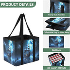 Pirate Ship Reusable Grocery Bags Large Shopping Tote Bag with Reinforced Bottom Board, Water Resistant Foldable Storage Bags