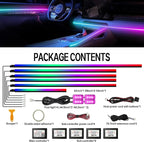 Dreamcolor Acrylic Interior Car Light 10 in 1 Automotive Ambient Light Kits with APP Control 16 Million Color 175 inches Fiber Optic Car LED Strip Light, RGB Music Sync Sound Activated Neon Light Kits