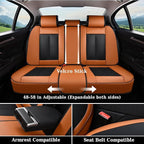 Coverado Universal Seat Covers Full Set, 5 Seats Universal Seat Covers for Cars, Waterproof Nappa Leather Car Seat Covers wit