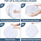 Seiritex Mesh Popup Laundry Hamper 115L Collapsible Laundry Basket Extra Large Capacity Foldable Clothing Storage Basket with