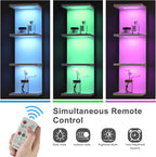 4 Tier RGB Wall Shelf-Gaming Shelf with Remote Control, Lack Shelves with Light for Bedroom | Easy to Install Cosmetic & Disp