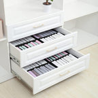 Qozary 4 Pack Drawer Organizers for Clothing, 8 Grids Foldable Closet Organizers and Storage Bins for Bedroom, Dresser Organi