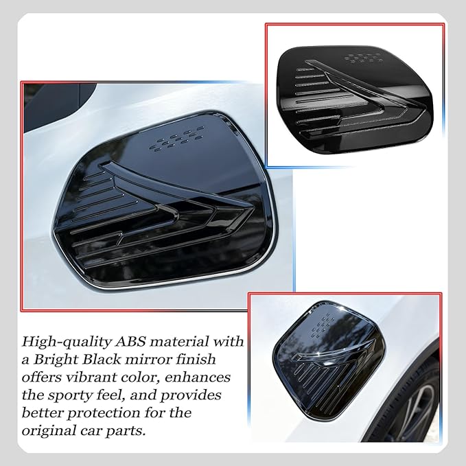 Fuel Tank Cap Cover, for KIA K4 2024 2025 2026, Car Fuel Tank Cap Decoration Accessories - Bright Black
