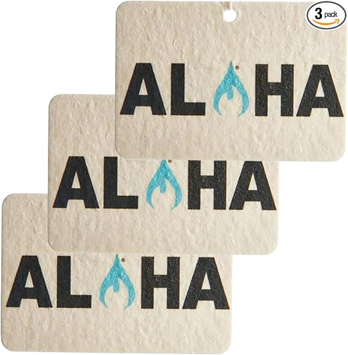 ulu Lagoon Hanging Car Air Freshener | Tropical Beach Coconut Surf Wax Scent Mini Wave | Long Lasting Car Freshener, Closet a