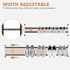 STORAGE MANIAC Long Expandable Shoe Rack, 12 Pairs Metal Wide Stackable Shoe Rack, Adjustable Shoes Shelf, Freestanding Shoes