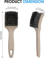 Nanoskin 8.5 Inch Heavy-Duty Tire Cleaning Brush - Ergonomic Steel Wire Scrub for Whitewall & Sidewall | Professional Auto De