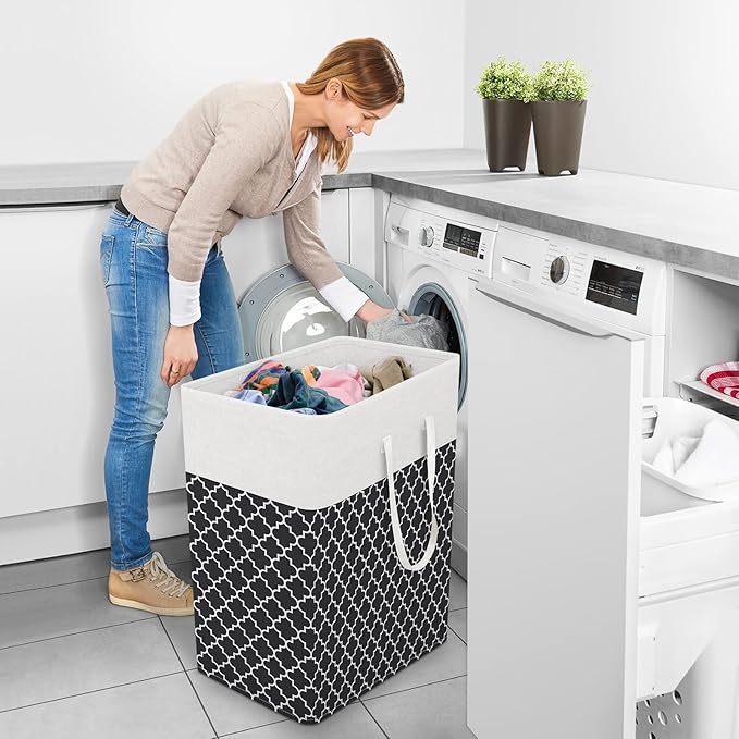StorageRight Laundry Basket Hamper Large Collapsible Laundry Hamper with Easy Carry Handles，Freestanding Clothes Hampers for 