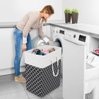 StorageRight Laundry Basket Hamper Large Collapsible Laundry Hamper with Easy Carry Handles，Freestanding Clothes Hampers for 