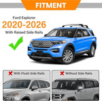 300lbs Roof Rack Cross Bars Compatible with Ford Explorer 2020-2026, Heavy Duty Aluminum Lockable Roof Rails Crossbars Rooftop Cargo Luggage Basket Carrier Bike Kayak Snowboard