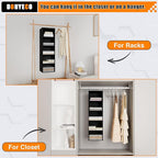 Hanging Closet Organizer and Storage 5-Shelf, Easy Mount Foldable Hanging Closet Wardrobe Shelves, Clothes Handbag Shoes Acce