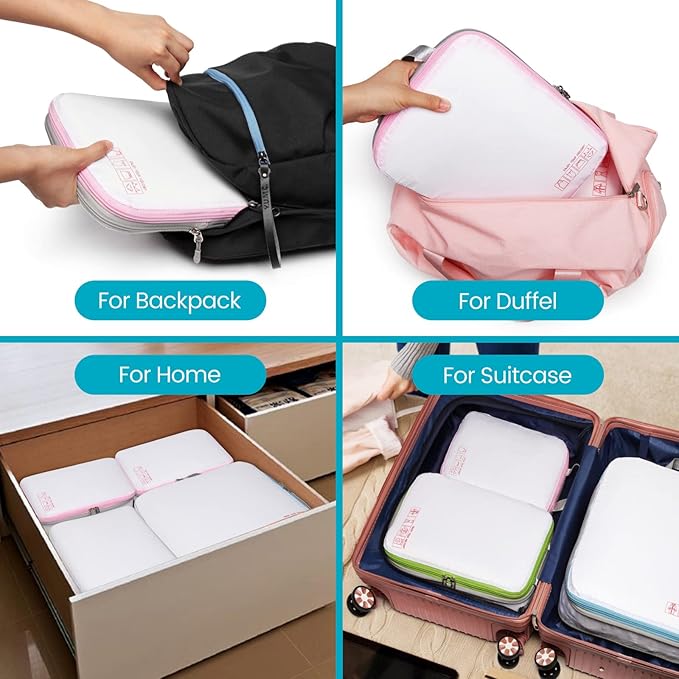 Cambond Compression Packing Cubes for Travel - Lightweight Expandable Travel Bags Luggage Organizers Travel Essentials Compre