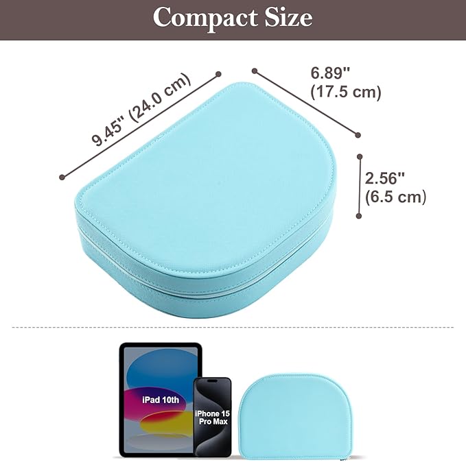 ProCase Travel Size Jewelry Box, Large Portable Seashell-Shaped Jewelry Case, 2 Layer Jewelry Organizer in PU Leather for Wom