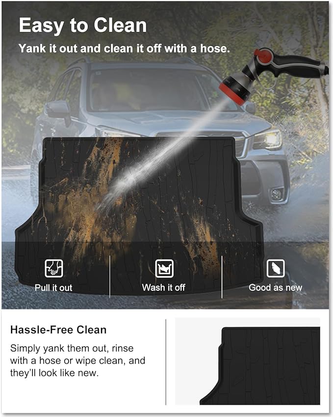 KIWI MASTER Cargo Mat for 2019-2026 Subaru Forester (Non-Hybrid), OEM Replacement J501SSJ300, All Weather Car Rear Trunk Mat, Custom Fit TPE Tray Liner, Black