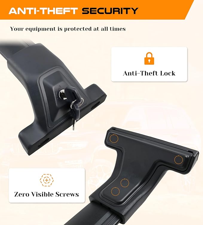 Snailfly 330 LBS Lockable Roof Rack Cross Bars Fit for Jeep Grand Cherokee L 2021-2026 & Grand Cherokee WL 2022-2025 2026, Aluminum Crossbars, Rooftop Luggage Cargo Carrier Accessories for Kayak Bike
