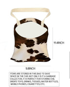Car Garbage Can, Car Trash Bag, Car Garbage Bag, Hanging Car Trash Can for Car Accessories, Vehicle, Travelling, Camping, Cute Car Back Seat Organizer, Retro Brown Cowhide