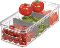 iDesign Recycled Plastic Crisp Large Divided Fruit and Vegetable Storage with Easy to Grip Integrated Handles Designed to Kee