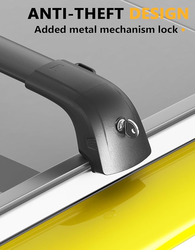 Tuyoung 220lb Lockable Roof Rack Cross Bars Compatible with Mercedes Benz GLC 2016-2022 with Flush Side Rails, Heavy Duty Aluminum Crossbar Cargo Bars Canoe Kayak Snowboard Rooftop Carrier Luggage